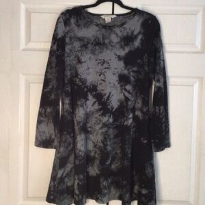 Black and gray tie die dress